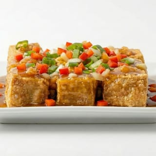 Fried Tofu with Chopped Shrimp