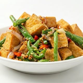 Salt & Pepper Fried Tofu & String Beans