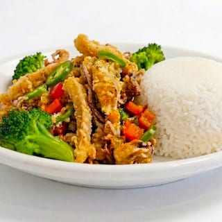 Salt & Pepper Calamari Strips Rice Plate
