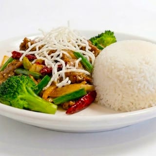 Mongolian Beef Rice Plate